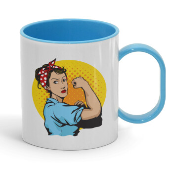 Strong Women, Κούπα (πλαστική) (BPA-FREE) Polymer Μπλε για παιδιά, 330ml