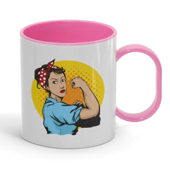 Strong Women, Κούπα (πλαστική) (BPA-FREE) Polymer Ροζ για παιδιά, 330ml