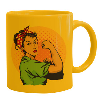 Strong Women, Κούπα, κεραμική κίτρινη, 330ml (1 τεμάχιο)