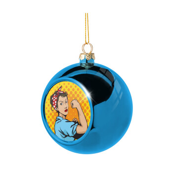 Strong Women, Χριστουγεννιάτικη μπάλα δένδρου Μπλε 8cm