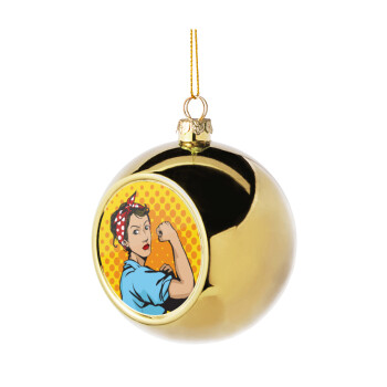Strong Women, Χριστουγεννιάτικη μπάλα δένδρου Χρυσή 8cm