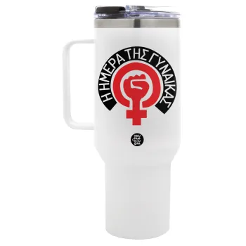 Ημέρα της γυναίκας, Mega Tumbler με καπάκι, διπλού τοιχώματος (θερμό) 1,2L