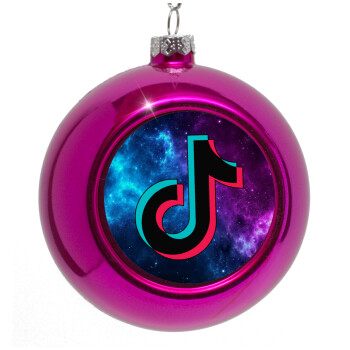 tiktok space galaxy, Στολίδι Χριστουγεννιάτικη μπάλα δένδρου Μωβ 8cm