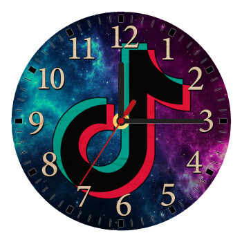 tiktok space galaxy, Ρολόι τοίχου ξύλινο plywood (20cm)