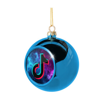 tiktok space galaxy, Blue Christmas tree ball ornament 8cm
