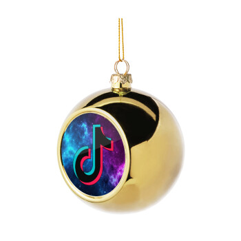 tiktok space galaxy, Στολίδι Χριστουγεννιάτικη μπάλα δένδρου Χρυσή 8cm
