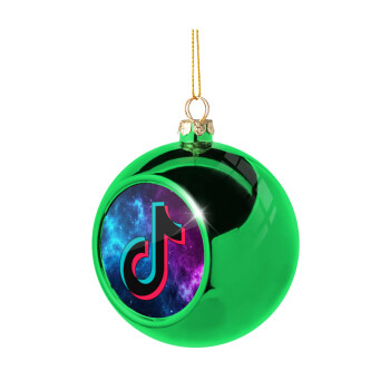 tiktok space galaxy, Χριστουγεννιάτικη μπάλα δένδρου Πράσινη 8cm