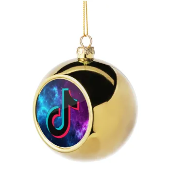 tiktok space galaxy, Στολίδι Χριστουγεννιάτικη μπάλα δένδρου Χρυσή 8cm