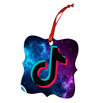 tiktok space galaxy, Christmas ornament polygon wooden 7.5cm