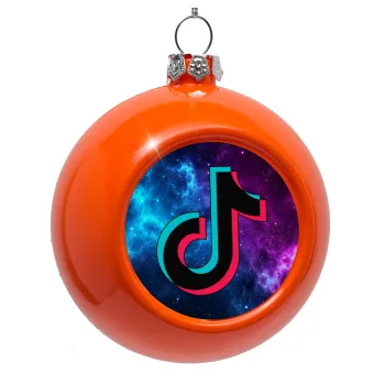 tiktok space galaxy, Στολίδι Χριστουγεννιάτικη μπάλα δένδρου Πορτοκαλί 8cm