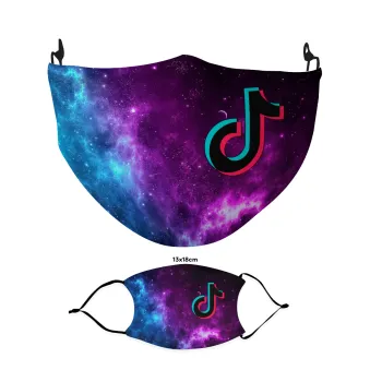 tiktok space galaxy, Μάσκα υφασμάτινη Ενηλίκων πολλαπλών στρώσεων με υποδοχή φίλτρου