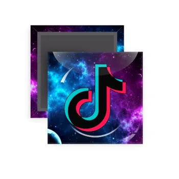 tiktok space galaxy, Μαγνητάκι ψυγείου τετράγωνο διάστασης 5x5cm