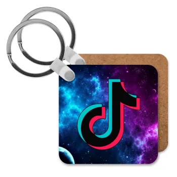 tiktok space galaxy, Μπρελόκ Ξύλινο τετράγωνο MDF