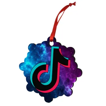 tiktok space galaxy, Christmas ornament snowflake wooden 7.5cm
