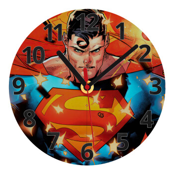 Superman angry, Ρολόι τοίχου γυάλινο (20cm)