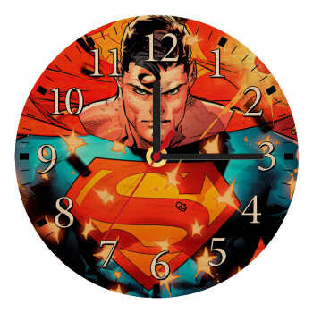 Superman angry, Ρολόι τοίχου ξύλινο plywood (20cm)