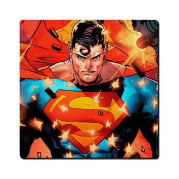 Superman angry, Τετράγωνο μαγνητάκι ξύλινο 6x6cm
