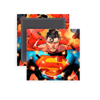 Superman angry, Μαγνητάκι ψυγείου τετράγωνο διάστασης 5x5cm