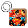 Superman angry, Μπρελόκ Ξύλινο τετράγωνο MDF
