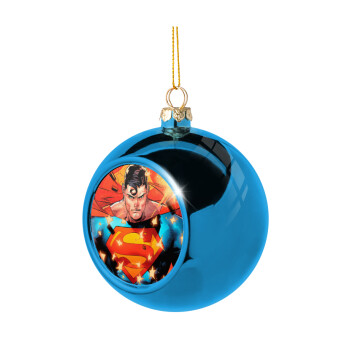 Superman angry, Χριστουγεννιάτικη μπάλα δένδρου Μπλε 8cm