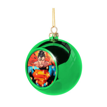 Superman angry, Χριστουγεννιάτικη μπάλα δένδρου Πράσινη 8cm