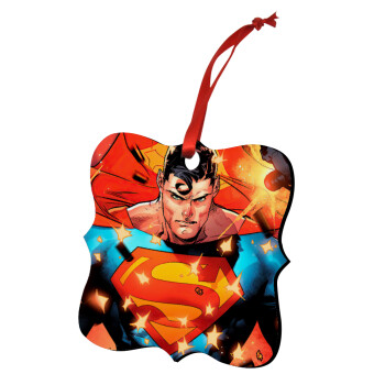 Superman angry, Christmas ornament polygon wooden 7.5cm
