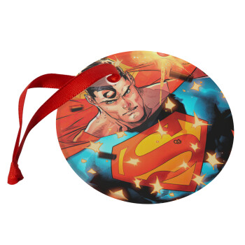 Superman angry, Χριστουγεννιάτικο στολίδι γυάλινο 9cm
