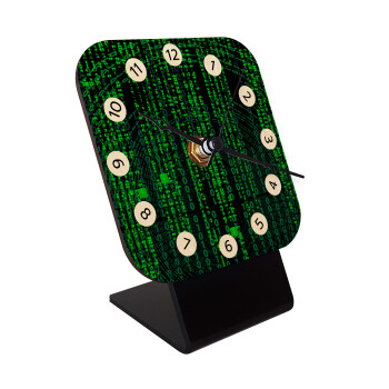 Matrix, Quartz Table clock in natural wood (10cm)