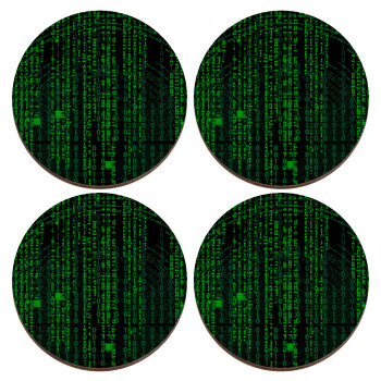 Matrix, ΣΕΤ x4 Σουβέρ ξύλινα στρογγυλά plywood (9cm)