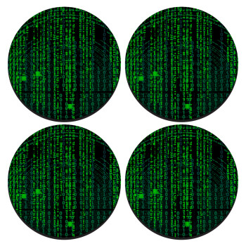 Matrix, ΣΕΤ 4 Σουβέρ ξύλινα στρογγυλά (9cm)