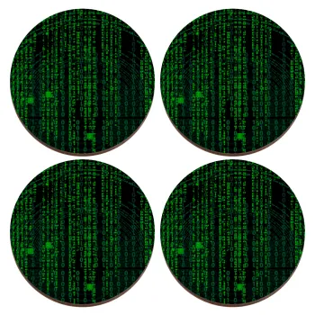 Matrix, ΣΕΤ x4 Σουβέρ ξύλινα στρογγυλά plywood (9cm)