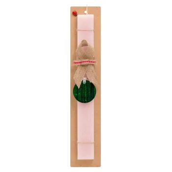 Matrix, Easter Set, wooden keychain & scented flat Easter candle (30cm) (PINK)