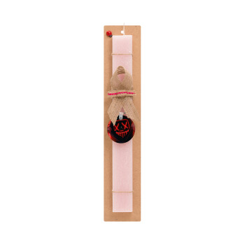 DJ Marshmello , Πασχαλινό Σετ, ξύλινο μπρελόκ & πασχαλινή λαμπάδα αρωματική πλακέ (30cm) (ΡΟΖ)