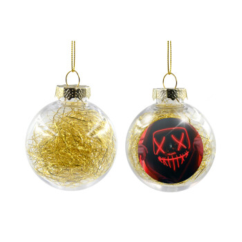 DJ Marshmello , Χριστουγεννιάτικη μπάλα δένδρου διάφανη με χρυσό γέμισμα 8cm