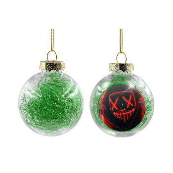 DJ Marshmello , Χριστουγεννιάτικη μπάλα δένδρου διάφανη με πράσινο γέμισμα 8cm