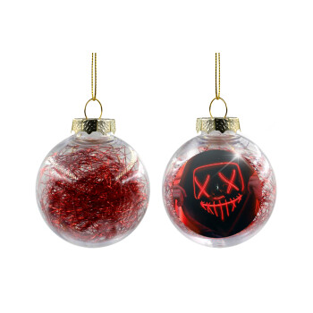 DJ Marshmello , Χριστουγεννιάτικη μπάλα δένδρου διάφανη με κόκκινο γέμισμα 8cm