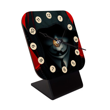 V for Vendetta, Quartz Table clock in natural wood (10cm)