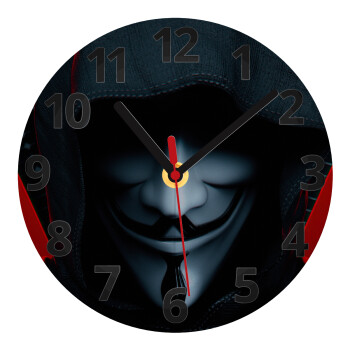 V for Vendetta, Ρολόι τοίχου γυάλινο (20cm)