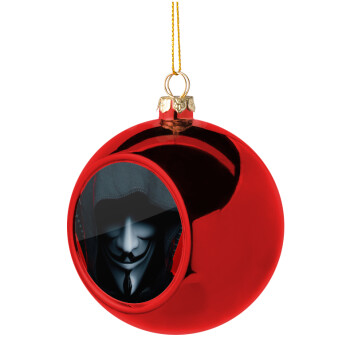 V for Vendetta, Χριστουγεννιάτικη μπάλα δένδρου Κόκκινη 8cm