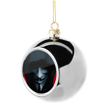 V for Vendetta, Χριστουγεννιάτικη μπάλα δένδρου Ασημένια 8cm