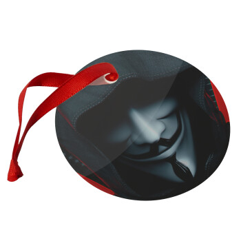 V for Vendetta, Χριστουγεννιάτικο στολίδι γυάλινο 9cm