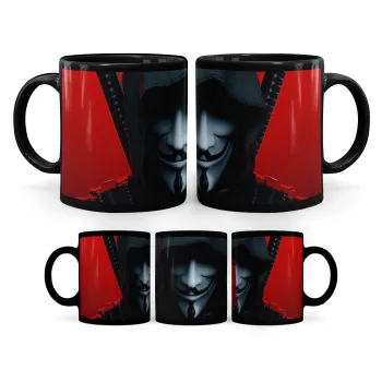 V for Vendetta, Mug black, ceramic, 330ml