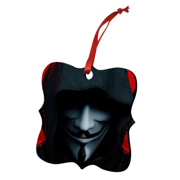 V for Vendetta, Στολίδι Χριστουγεννιάτικο στολίδι polygon ξύλινο 7.5cm