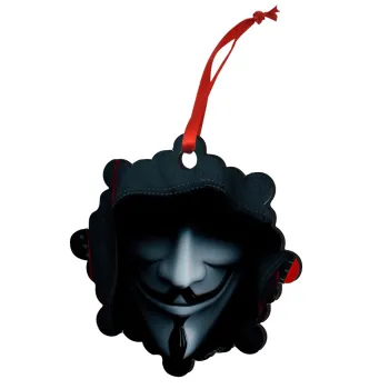 V for Vendetta, Στολίδι Χριστουγεννιάτικο στολίδι snowflake ξύλινο 7.5cm