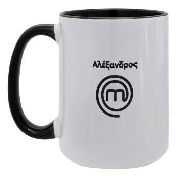Master Chef Greece, Κούπα Mega 15oz, κεραμική Μαύρη, 450ml