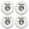 SET of 4 round wooden coasters (9cm)