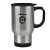 Stainless steel travel mug with lid, double wall 450ml