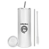Tumbler stainless steel 600ml, with metal straw & cleaning brush