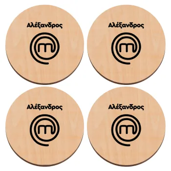 Master Chef Greece, ΣΕΤ x4 Σουβέρ ξύλινα στρογγυλά plywood (9cm)
