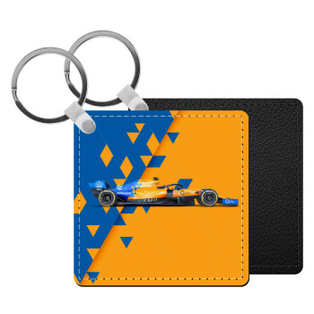 McLaren Formula 1, Μπρελόκ Δερματίνη, τετράγωνο ΜΑΥΡΟ (5x5cm)